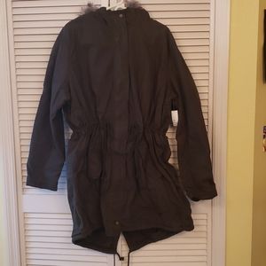 Faux fur hooded parka